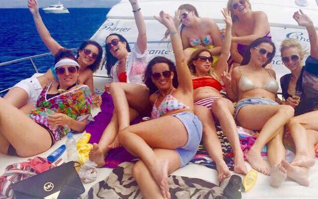 group of girls on a boat in benidorm
